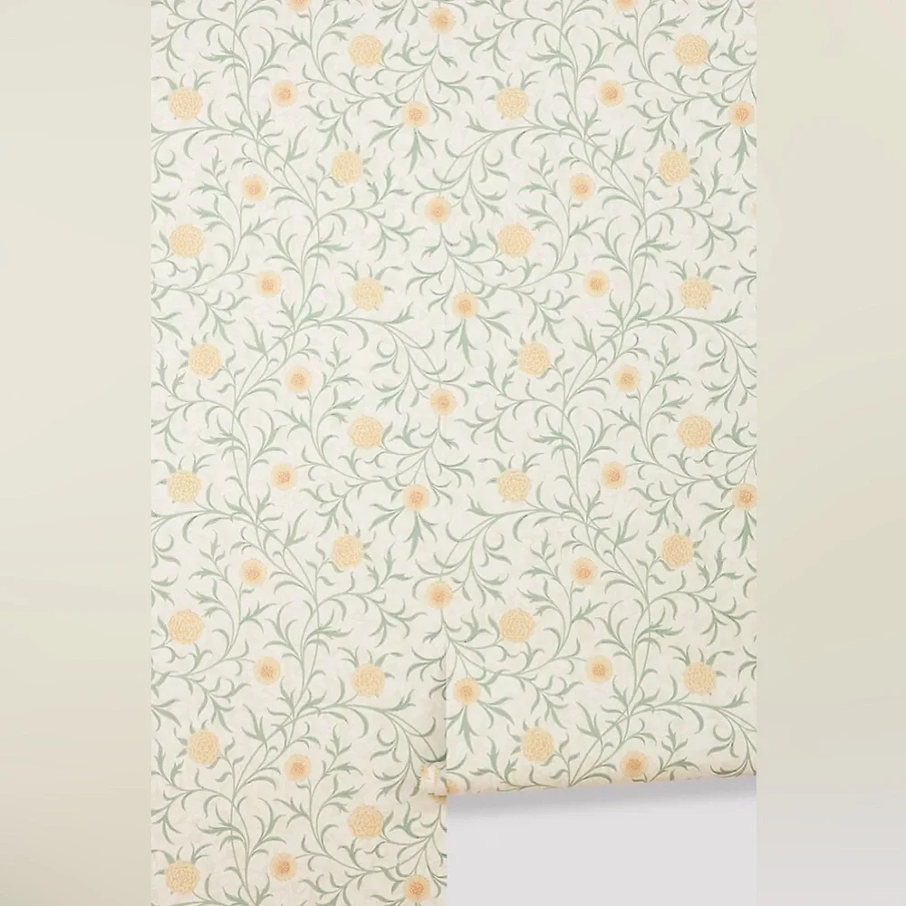 Anthropologie x Morris & Co. Scroll Leaves & Trees Thyme Pear Wallpaper Mural